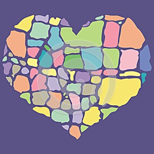 Vector illustration of broken colorful heart