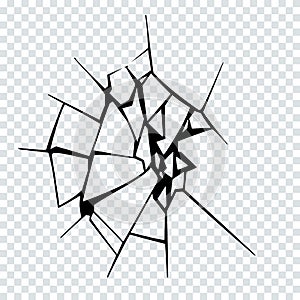 Vector Illustration of Broken Surface. Crack Silhouette