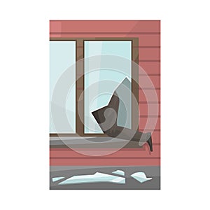 Vector illustration of broken and window icon. Collection of broken and security stock symbol for web.