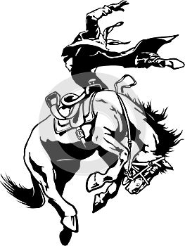 Bucking Bronco Illustration