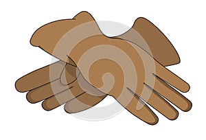 Vector illustration of brown gloves