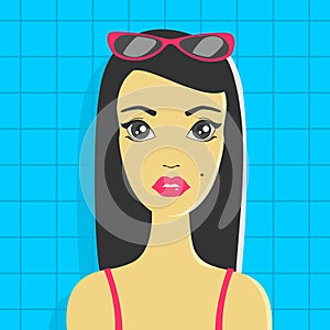 Vector Illustration brunette girl