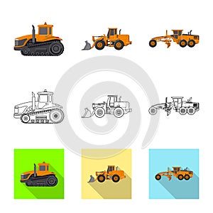 Vector illustration of build and construction logo. Set of build and machinery stock symbol for web.