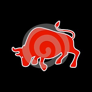 Vector illustration of a bull fight