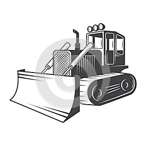 Vector illustration of bulldozer. photo