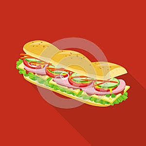 Vector illustration of burger and hoagie icon. Graphic of burger and bun vector icon for stock.