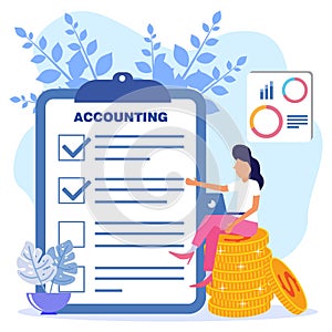 Illustration vector graphic cartoon character of accounting