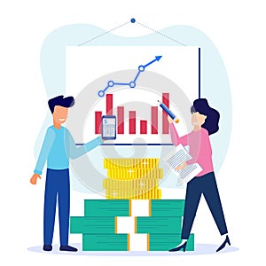 Illustration vector graphic cartoon character of accounting