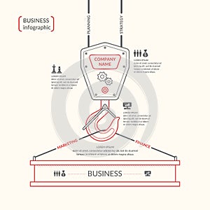 Business infographic with the building elements