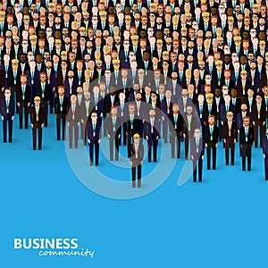 Vector illustration of business or politics community. a crowd of business men or politicians wearing suits and ties.