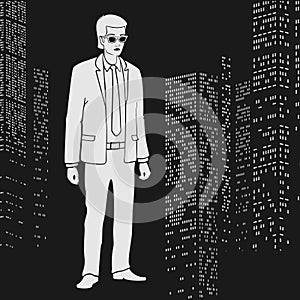 Vector Illustration Businessman in the city