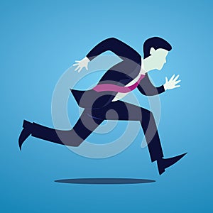 Vector illustration of businessman spint running