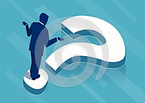 Businessman asking question in confusion