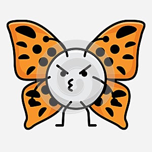 Vector Illustration of Butterfly Character on Isolated Background