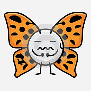 Vector Illustration of Butterfly Character on Isolated Background