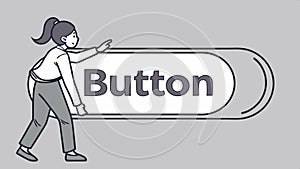 Button click illustration, user interface interaction vector design Generative AI
