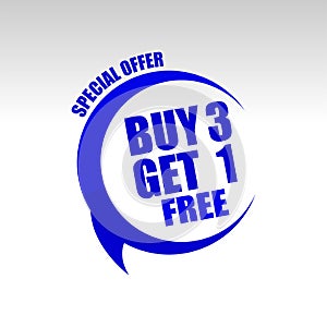 Vector illustration Buy 1 Get 1 Free, sale banner, discount tag design template, app icon.