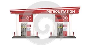 Vector illustration of a car filling station. Isolated illustration
