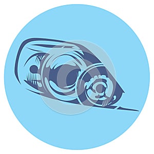 Vector illustration of a car headlight