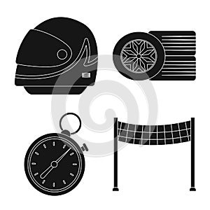 Vector illustration of car and rally logo. Set of car and race stock vector illustration.