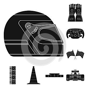 Vector illustration of car and rally symbol. Collection of car and race vector icon for stock.