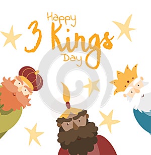 Vector illustration card for Happy Three Kings Day celebration