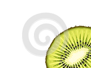 Vector illustration of card, template with kiwi fruit slice