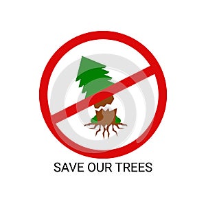 vector illustration of caring for the forest environment from illegal loggers