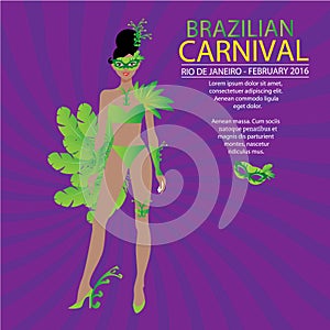 The Vector illustration of Carnival costume,vector design photo
