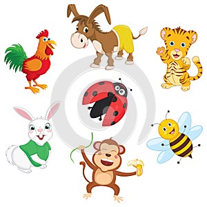 Vector Illustration Of Cartoon Animals