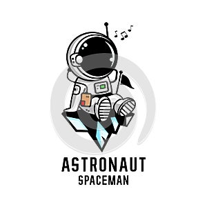 astronaut boy illustration vector on white background photo