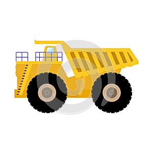 Vector illustration cartoon big heavy dump truck