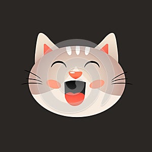 Vector illustration of cartoon cat head