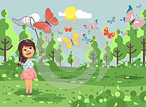 Vector illustration cartoon character lonely child