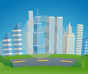 Vector Illustration Cartoon Cityscape Metropolis