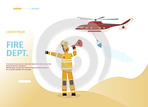 Vector Illustration Cartoon Concept Firefighter