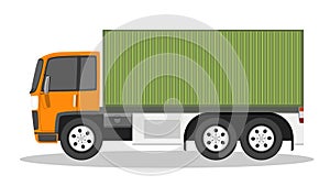Vector or Illustration of cartoon container truck car.