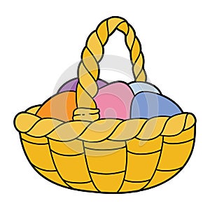 Easter basket with eggs