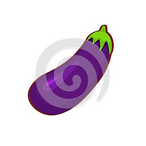 Vector illustration of cartoon eggplant