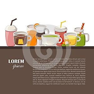 Vector cartoon non alcoholic drinks background