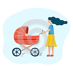 Vector illustration with cartoon postpartum infographic