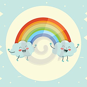 Vector Illustration Of Cartoon Rainbow