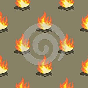 Vector Illustration Cartoon Set Silhouettes Fire