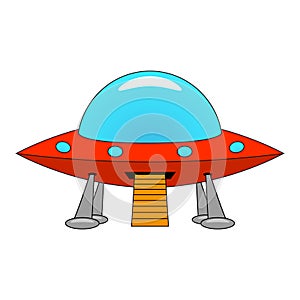 Vector illustration of a cartoon ship UFO