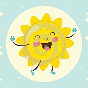 Vector Illustration Of Cartoon Sun