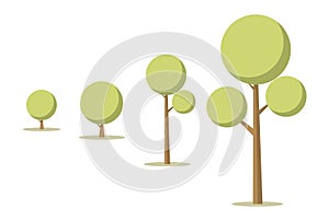 Vector Illustration Cartoon Tree Growth Concept