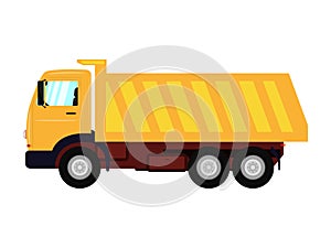 Vector illustration of a cartoon yellow truck