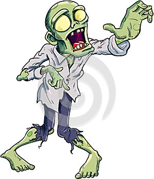 Vector illustration of a cartoon zombie