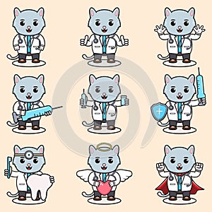 Vector Illustration of Cat Doctor cartoon