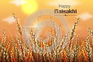 vector illustration of celebration of Punjabi festival Vaisakhi background